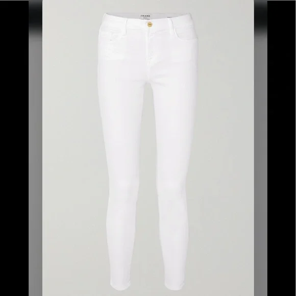 FRAME Le Skinny White Blanc Jeans zz - Picture 8 of 16